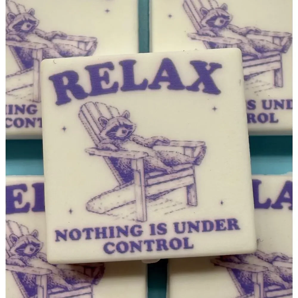 Set of 5 Snarky “Relax Nothing Is Under Control” Silicone Focals for Pens funny